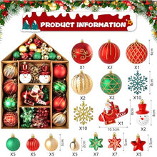 Carica l'immagine nel visualizzatore di Gallery, FAMKEEP Palline di Natale 70pz Palline Natalizie Decorazioni Albero di Natale Palla Palline decorative Rosso e Verde, Diverse Forme Plastica decorazioni per albero di Natale Addobbi Feste Nozze