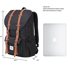 Carica l&#39;immagine nel visualizzatore di Gallery, KAUKKO Viaggio Zaino per Computer Portatile da 15&quot; Scuola (Nnero)