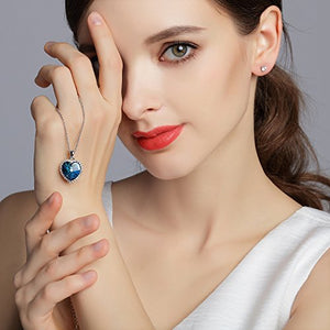 VEECANS Collana Donna “Cuore dell'Oceano” con Pendente Cuore Realizzata con...