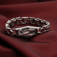 Carica l&#39;immagine nel visualizzatore di Gallery, ODETOJOY segno zodiacale Scorpione bracciale da uomo in acciaio INOX catena... - Ilgrandebazar