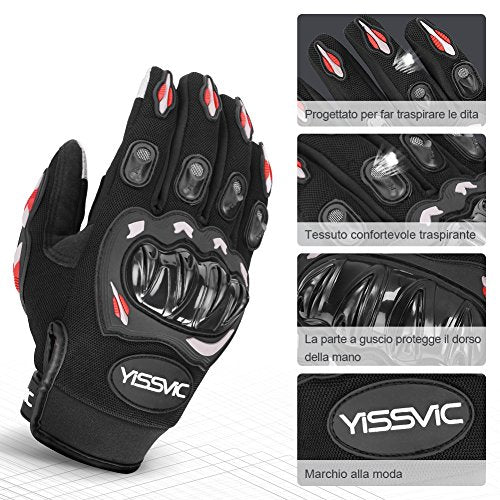 YISSVIC Guanti da Moto Marchio CE 1KP Touchscreen Antiscivolo M - Ilgrandebazar