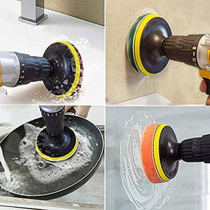 JOQINEER 13 Pezzi Pagliette Abrasive per Elettrico Trapano - Pulitore 13Pcs
