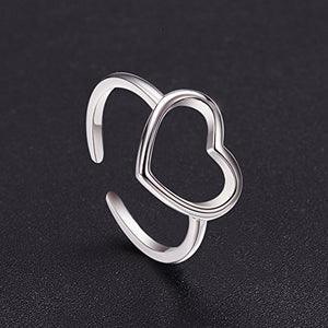 SHEGRACE Semplice Anello Aperto Regolabile da Donna in Argento A1: Platino - Ilgrandebazar