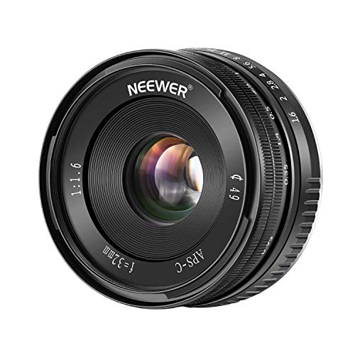 Neewer 32mm F/1,6 Obiettivo Fisso Prime Focus Manuale Apertura Grande...