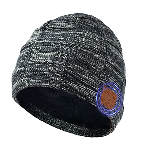 Regalo Uomo Donna Cappello Bluetooth Berretto Sci Regalo Natale Cappello Sportivi Uomo Musicale Bluetooth Lavorato a Maglia Berretto Cappello Invernali con Cuffie Stereo e Microfono Vivavoce