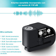 Carica l&#39;immagine nel visualizzatore di Gallery, YOHOOLYO Lucchetto Antifurto Moto Bloccadisco Allarme Sonoro Nero - Ilgrandebazar