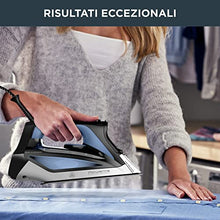 Carica l&#39;immagine nel visualizzatore di Gallery, Rowenta DW7320D1 Everlast Anticalc Ferro a Vapore, 2700 W, getto a vapore potente, 400 micro-fori, sistema anticalcare, nero/azzurro, Nero/Blu