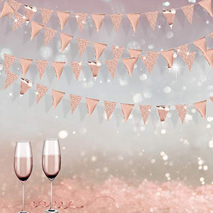 Pink Blume 78pcs Bandierine Triangolari Bandiera di Pennant Oro Rosa
