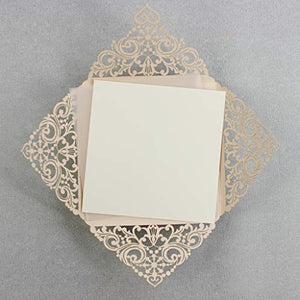 50 CARTE CONFEZIONE Carta con busta partecipazioni matrimonio taglio laser... - Ilgrandebazar