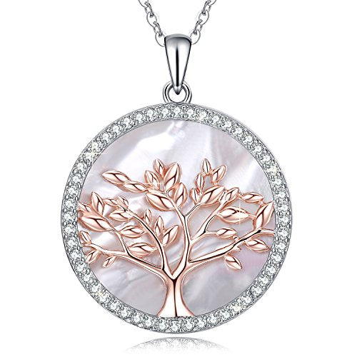 MEGA CREATIVE JEWELRY Collana da Donna Albero Della Vita Oro Rosa Madreperla - Ilgrandebazar