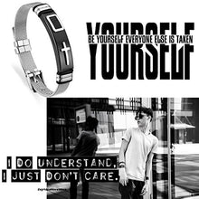 Carica l&#39;immagine nel visualizzatore di Gallery, Oidea Braccialetto Catena a Maglie Uomo Acciaio Inossidabile Nero Argento - Ilgrandebazar