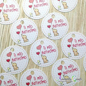 50 pezzi, Bigliettini Battesimo Stampati per bomboniera, 3 centimetri,... - Ilgrandebazar