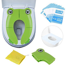 Carica l&#39;immagine nel visualizzatore di Gallery, Riduttore WC per bambini Viaggia portatile Pieghevole Riutilizzabili verde - Ilgrandebazar