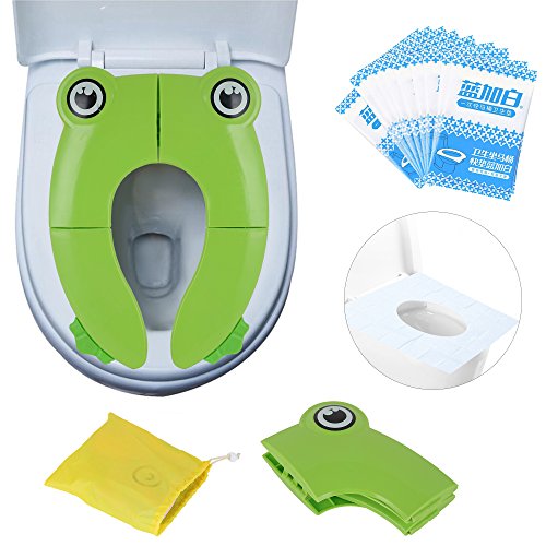 Riduttore WC per bambini Viaggia portatile Pieghevole Riutilizzabili verde - Ilgrandebazar