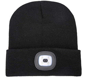 COTOP Cappello Uomo Illuminato Berretto 4 LED, con Luce LED Nero