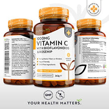 Carica l'immagine nel visualizzatore di Gallery, Vitamina C 1000mg con Bioflavonoidi e Rosa Canina - Fortificana e Rafforza...
