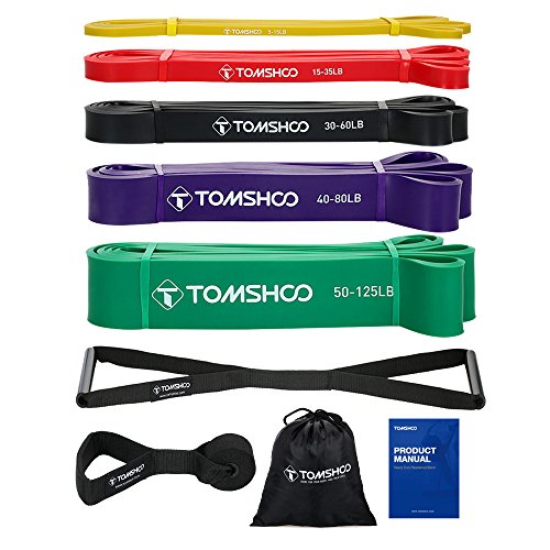 TOMSHOO Bande Elastiche di Resistenza Pull Up Loop Bands con completo da uomo