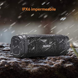 Cassa Bluetooth 5.0, Zamkol Altoparlante Portatile 30W, Nero
