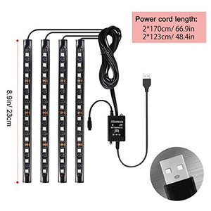 Favoto Luci LED Interne Auto, 4 Strisce 48 Lampadine Multicolore...