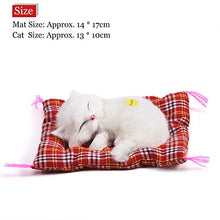 Carica l&#39;immagine nel visualizzatore di Gallery, Zerodis Simulazione Sleeping Cat Toy con Soft Mat Bed durevole Vocalize White - Ilgrandebazar