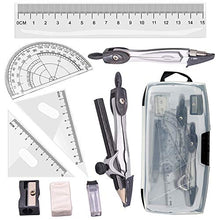 Carica l&#39;immagine nel visualizzatore di Gallery, Set Compasso Tuloka Geometria e Bussola Math set Goniometro e Righelli per...