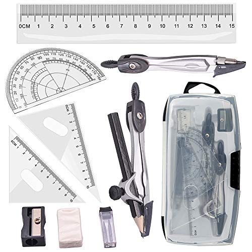 Set Compasso Tuloka Geometria e Bussola Math set Goniometro e Righelli per...