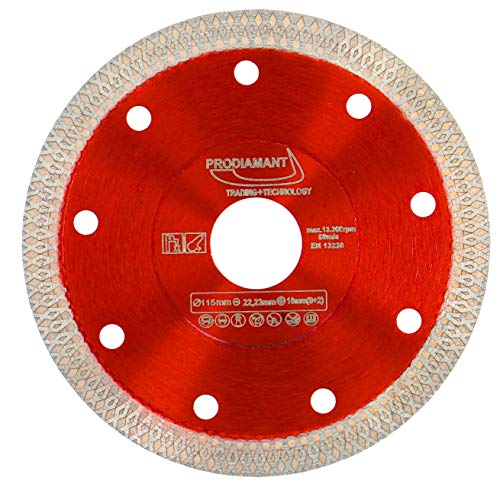PRODIAMANT Disco diamantato Premium per piastrelle / gres 115 / 22,23 mm - Ilgrandebazar