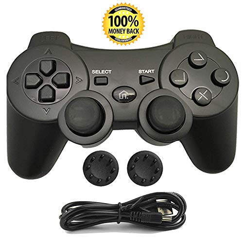 PS3 Controller, Wireless Bluetooth Gamepad Double Vibration Six-Axis Remote...