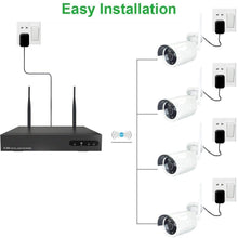Carica l&#39;immagine nel visualizzatore di Gallery, WiFi Sistemi di sorveglianza Aottom 4 Canali 960P Telecamere Videosorveglianza WiFi Kit, 4X1.3MP Telecamera WIFI IP + 1X1080P WIFI NVR Senza HDD, Visione Notturna, Motion Detection, P2P, IP66