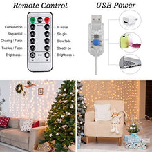 Carica l&#39;immagine nel visualizzatore di Gallery, Luci per Tende a LED, DazSpirit Tenda luminosa Cascata Bianco Caldo - Ilgrandebazar