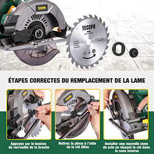 Sega Circolare, TECCPO Professionale 5800 RPM 1200W Elettrica, con 24T... - Ilgrandebazar