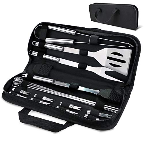 WisFox Set di Utensili per Barbecue, 20 Pezzi Posate Barbecue Grill Set...