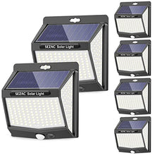 Carica l&#39;immagine nel visualizzatore di Gallery, SEZAC Luce Solare Led Esterno【6 Pezzi /3 Modalità】 Illuminazione a 270°Luci Solari Esterno con Sensore di Movimento, IP65 Impermeabile Lampada Solare da Esterno per Giardino, Patio e Garage