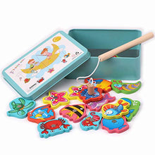 Carica l&#39;immagine nel visualizzatore di Gallery, LHKJ Magnetico Gioco di Pesca,Gioco Pesca in Legno per bambini,15 Pesci... - Ilgrandebazar