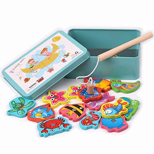 LHKJ Magnetico Gioco di Pesca,Gioco Pesca in Legno per bambini,15 Pesci... - Ilgrandebazar