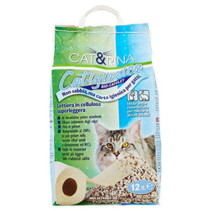 Cat&Rina Long Life Lettiera per Gatti ai Cristalli di Silicio, 12 Litri - Ilgrandebazar