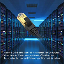Carica l&#39;immagine nel visualizzatore di Gallery, Veetop Cavo Ethernet LAN Cat 8 RJ45 per Rete Alta velocità 40 Gbps / 1m nero