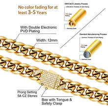 Carica l&#39;immagine nel visualizzatore di Gallery, KRKC&amp;CO Collana Cubana in Acciaio 10mm 12mm Hip Hop a Catena Cubana... - Ilgrandebazar