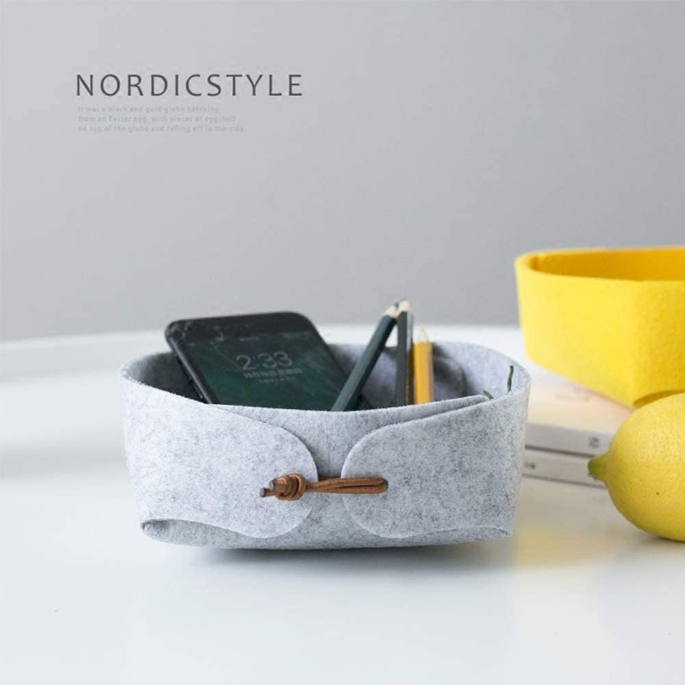 2 Cestini Portaoggetti In Feltro Rinforzato - Pieghevoli, Per Scaffali, Ufficio, Casa - Foto 2