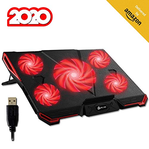 KLIM™ Cyclone - Base di Raffreddamento PC Portatile + Laptop Stand con Rosso