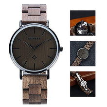 Carica l&#39;immagine nel visualizzatore di Gallery, BEWELL Orologio in Legno Unisex Analogico Al quarzo con Cinturino Uomo Nero - Ilgrandebazar