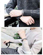 Carica l&#39;immagine nel visualizzatore di Gallery, BESTEEL Acciaio Inox Bracciali Uomo Semplice Catena Cubana Bracciale Grossa... - Ilgrandebazar