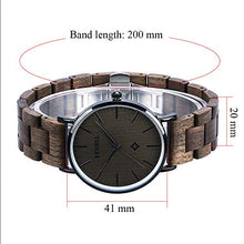 Carica l&#39;immagine nel visualizzatore di Gallery, BEWELL Orologio in Legno Unisex Analogico Al quarzo con Cinturino Uomo Nero - Ilgrandebazar