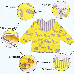 Lictin 3 Pezzi Bavaglino a Manica Lunga - Impermeabile Unisex L-100 - Ilgrandebazar