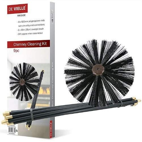 De Vielle Kit per la Pulizia del Camino, Metallo, 96.5x34.5x44 cm, Black - Ilgrandebazar