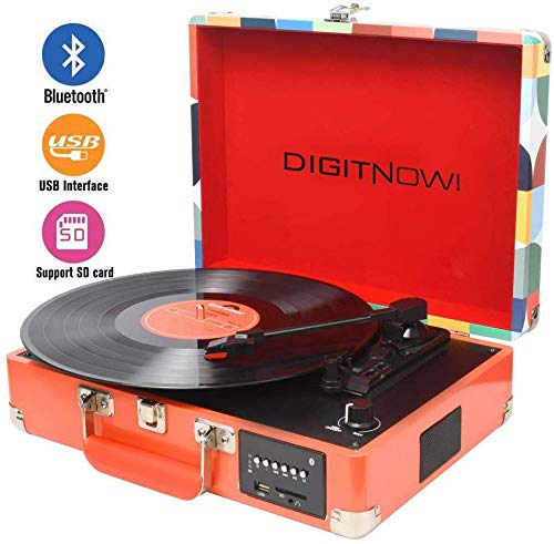 DIGITNOW! Giradischi Bluetooth a 3 Velocità, Convertitore Portatile M46-Color