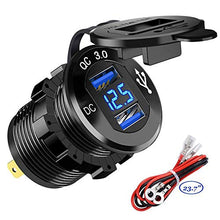 Carica l'immagine nel visualizzatore di Gallery, GemCoo QC3.0 Presa USB per Auto Doppio in Alluminio, 12V / 24V 36W 2 Blu