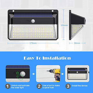 Luce Solare Led Esterno 228 LED, 【Versione migliorata 2200 mAh】Lampada...