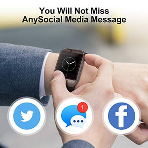 Smartwatch Bluetooth Orologio Intelligente con Camera Smart Watch Nero 02 - Ilgrandebazar