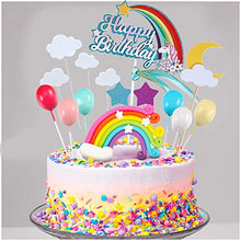 Carica l'immagine nel visualizzatore di Gallery, iZoeL 21 pezzi Unicorno Cake Topper Kit Nuvola Arcobaleno Palloncino Buon Compleanno Banner Decorazione Torta Per Ragazzo Ragazza Compleanno Del Capretto